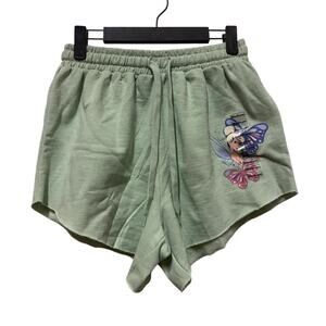 NEW Disney Tinkerbell Sweat Shorts Pixiedust butterfly Juniors  Size Medium
